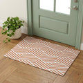 3 X 5 Rust And Ivory Geometric Washable Area Rug With UV Protection