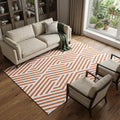 8 X 10 Rust And Ivory Geometric Washable Area Rug With UV Protection