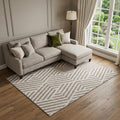 8 X 10 Taupe And Ivory Geometric Washable Area Rug With UV Protection