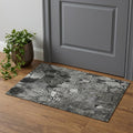 3 X 5 Gray And Ivory Abstract Distressed Washable Area Rug With UV Protection