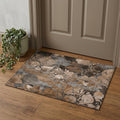 3 X 5 Rust And Gray Abstract Distressed Washable Area Rug With UV Protection
