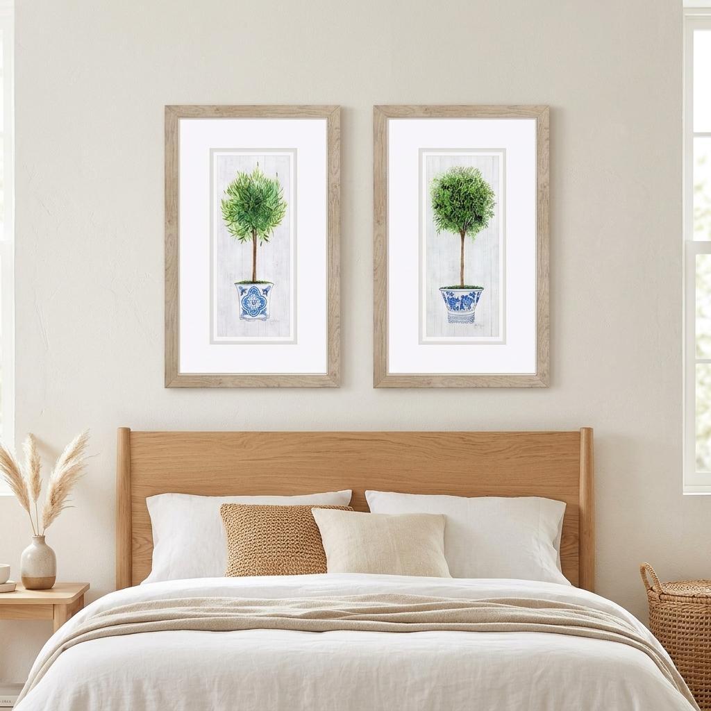 Set Of Two Rosemary Thyme Brown Framed Wall Art