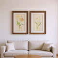 Set Of Two Tulip And Iris Gold Framed Wall Art