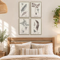 Set Of Four Fern Study Silver Framed Wall Art