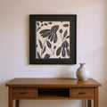 Set Of Two Denim Floral White Framed Wall Art