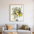 Set Of Two Lemon Tree Pot Brown Framed Wall Art