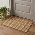 3 X 5 Rust And Ivory Plaid Washable Area Rug With UV Protection