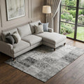 8 X 10 Gray And Ivory Patchwork Distressed Washable Area Rug With UV Protection