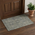 3 X 5 Coffee And Gray Medallion Distressed Washable Area Rug With UV Protection