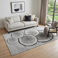 5 X 8 Gray And Ivory Faux Bois Washable Area Rug With UV Protection