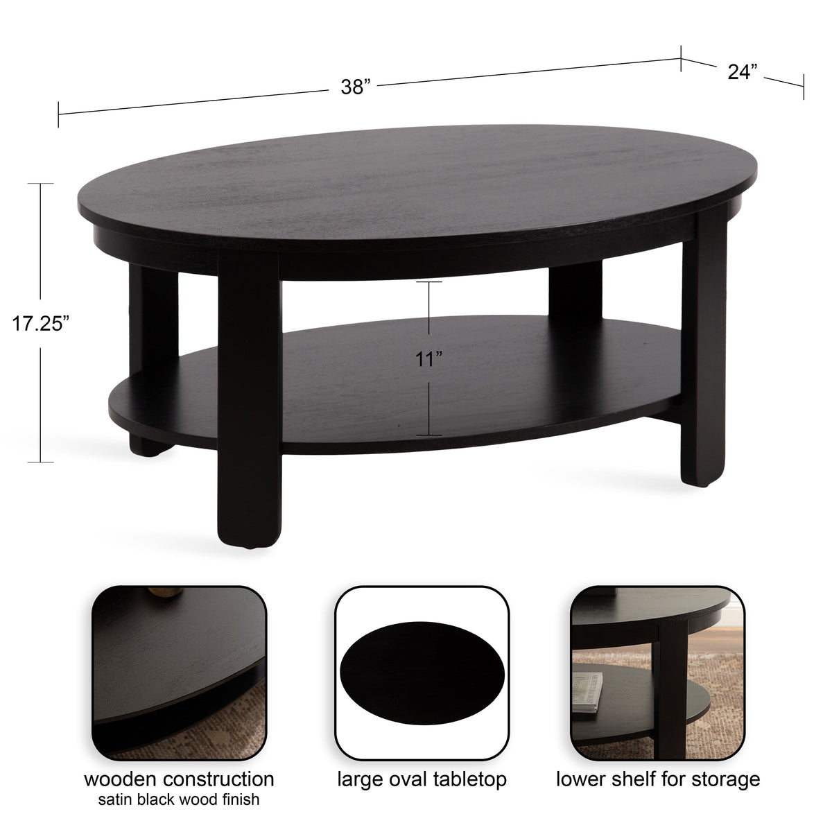 Foxford Oval Wood Coffee Table