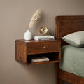 18 Chestnut Solid Wood One Drawer Floating Nightstand