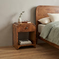 16 Chestnut Solid Wood One Drawer Scallop Edge Nightstand