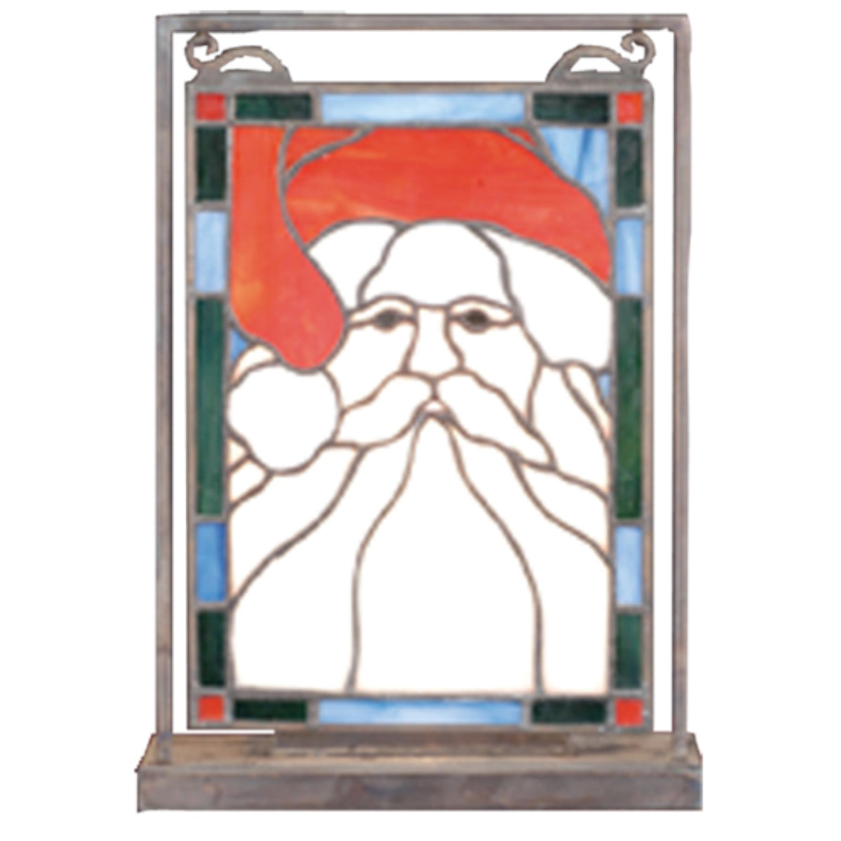 9.5 Inch W X 10.5 Inch H Santa Head Lighted Mini Tabletop Window