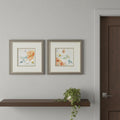 Set Of Two Floral Hummingbird Silver Framed Wall Art