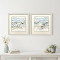 Set Of Two Beach Sandpipers Distressed White Framed Wall Art