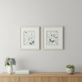 Set Of Two Botanical Page Distressed White Framed Wall Art