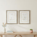 Set Of Two Heron Stance Brown Framed Wall Art