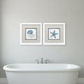 Set Of Two Azure Shell White Framed Wall Art