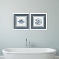 Set Of Two Seaside Blues I White Framed Wall Art