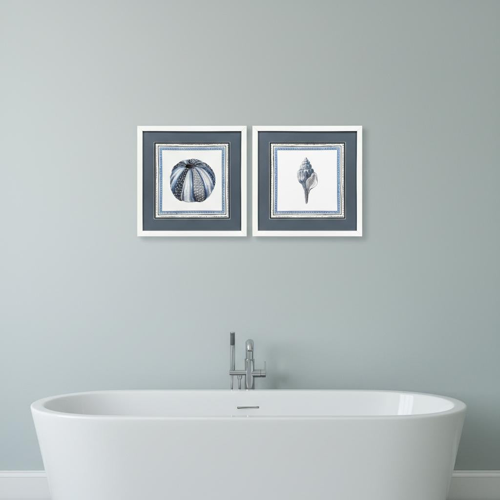 Set Of Two Seaside Blues III White Framed Wall Art