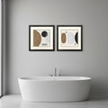 Set Of Two Neutral Stones Brown Framed Wall Art