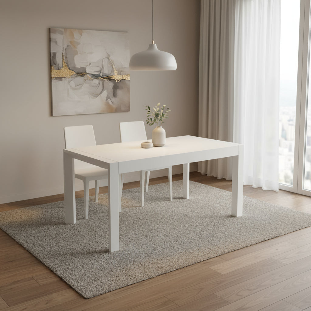 63 White Wood Dining Table