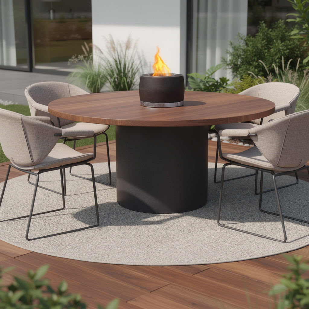 5 Black And White Bioethanol Portable Tabletop Firepit