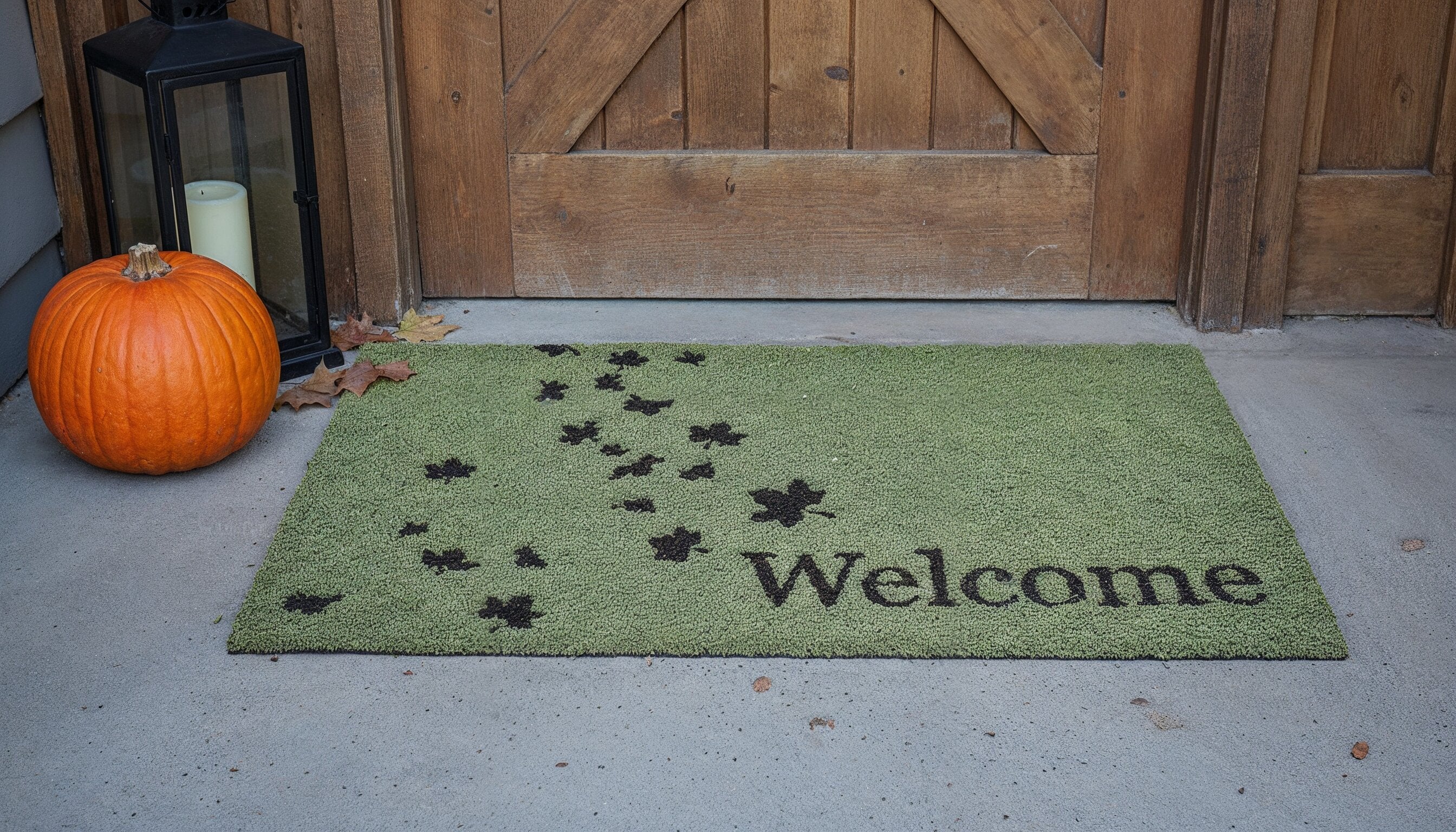 17 X 29 Brown And Green Fall Leaves Welcome Outdoor Coir Door Mat
