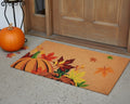 24 X 36 Brown And Natural Fall Pumpkins and Leaves Outdoor Coir Door Mat