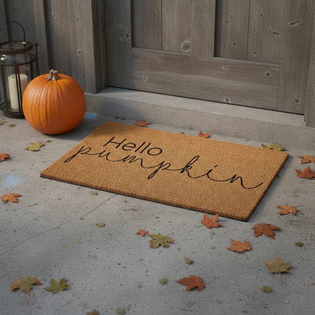 17 X 29 Brown And Natural Fall Hello Pumpkin Outdoor Coir Door Mat