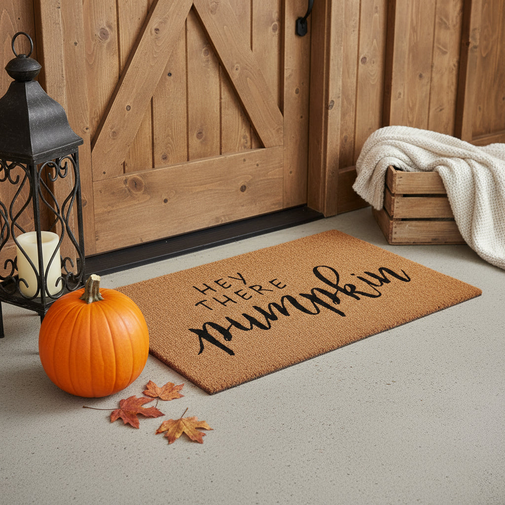 17 X 29 Brown And Natural Fall Hey There Outdoor Coir Door Mat
