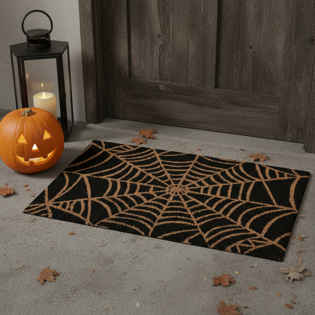 17 X 29 Black And Natural Halloween Halloween Outdoor Coir Door Mat