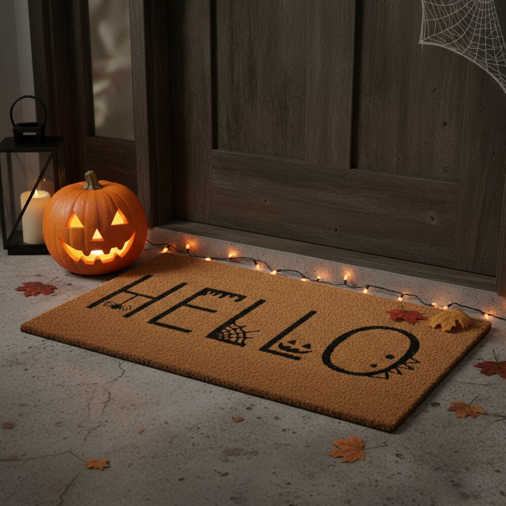 24 X 36 Black And Natural Halloween Halloween Outdoor Coir Door Mat