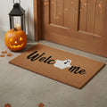17 X 29 Black Natural And White Halloween Halloween Welcome Outdoor Coir Door Mat
