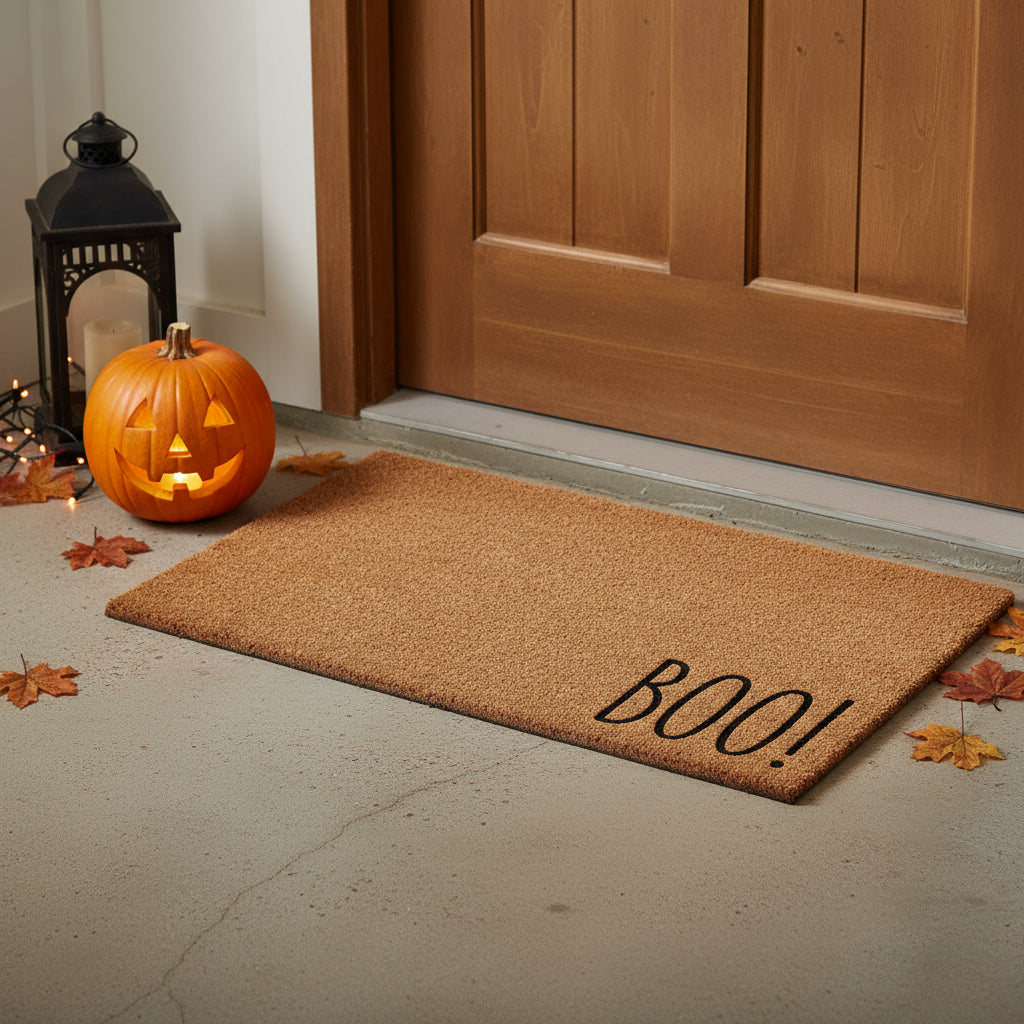 17 X 29 Brown And Natural Halloween Halloween Outdoor Coir Door Mat