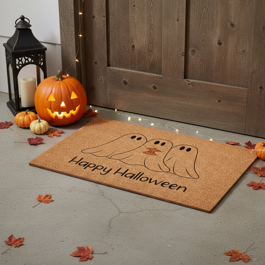 17 X 29 Black And Natural Halloween Halloween Happy Halloween Outdoor Coir Door Mat