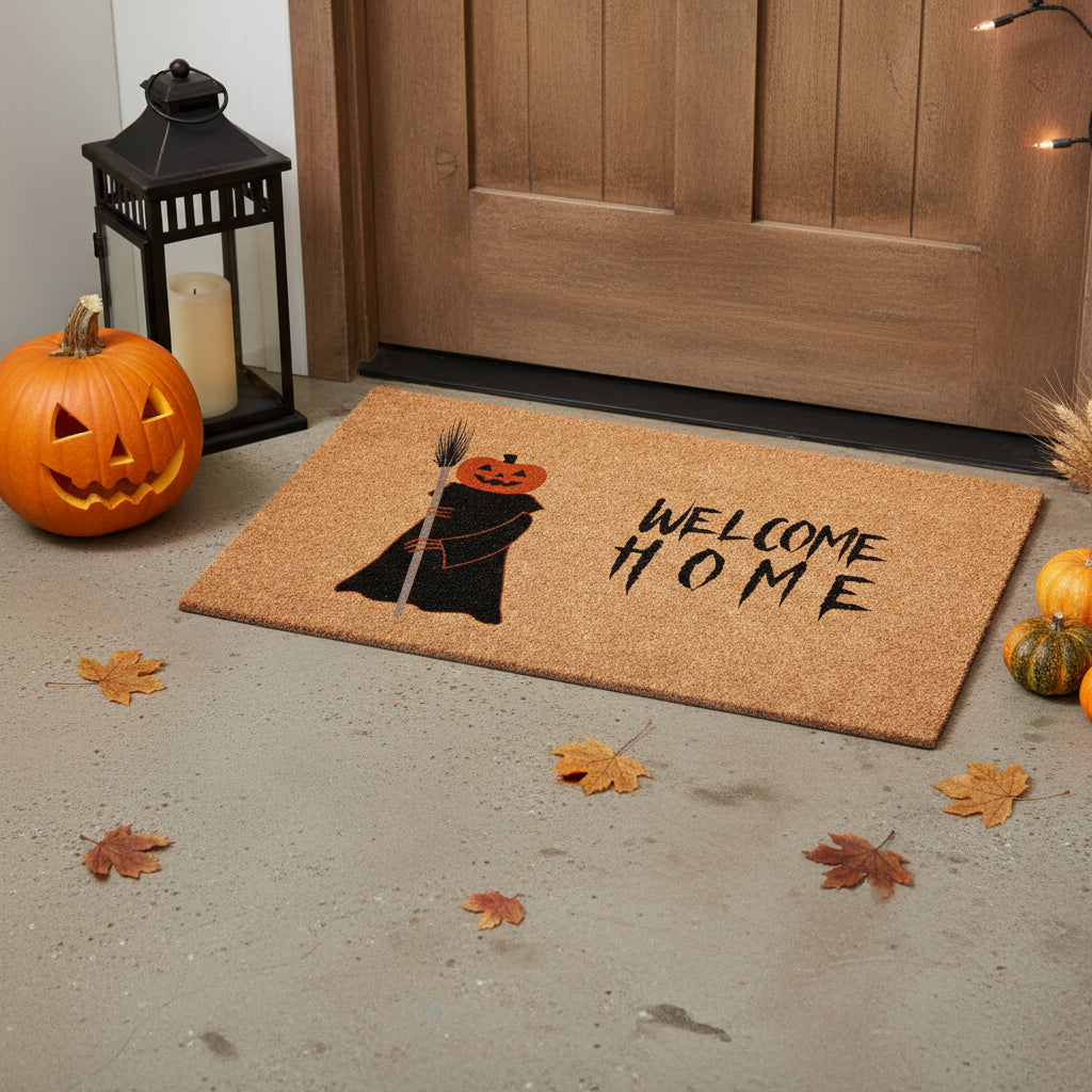 24 X 36 Natural And Brown Halloween Halloween Welcome Outdoor Coir Door Mat