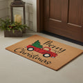 17 X 29 Brown Red And Green Christmas Merry Christmas Outdoor Coir Door Mat