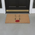 24 X 36 Brown Red And Black Christmas Reindeer Outdoor Coir Door Mat