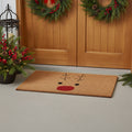 30 X 48 Brown Red And Black Christmas Reindeer Outdoor Coir Door Mat