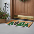 24 X 36 Brown Green And White Christmas Trees Outdoor Coir Door Mat