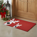 24 X 36 Red White And Black Christmas Reindeer Outdoor Coir Door Mat