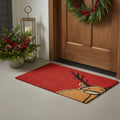 17 X 29 Red Brown And Black Christmas Outdoor Coir Door Mat