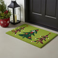 17 X 29 Green And Red Christmas Trees Outdoor Coir Door Mat
