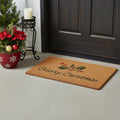 24 X 36 Brown And Dark Green Christmas Merry Christmas Outdoor Coir Door Mat