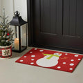 17 X 29 Red And Christmas Snowman Outdoor Coir Door Mat