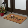 17 X 29 Brown Black And Red Christmas Believe Outdoor Coir Door Mat
