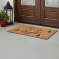 30 X 48 Brown Black And Green Christmas Merry and Bright Outdoor Coir Door Mat