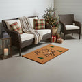 36 X 72 Brown Black And Green Christmas Merry and Bright Outdoor Coir Door Mat